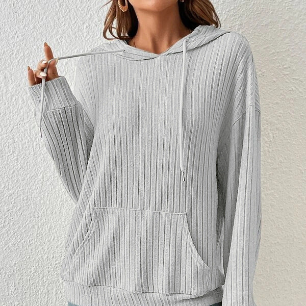 Casual women's hoodie with textured design and practical pockets Lune London