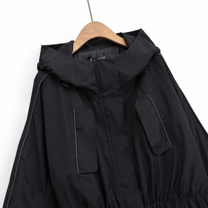 Fashion transitional jacket for women with faux fur collar and practical pockets Lune London
