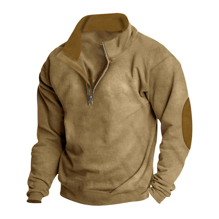 Men's fleece sweatshirt with high collar and stylish contrasting sleeves Lune London