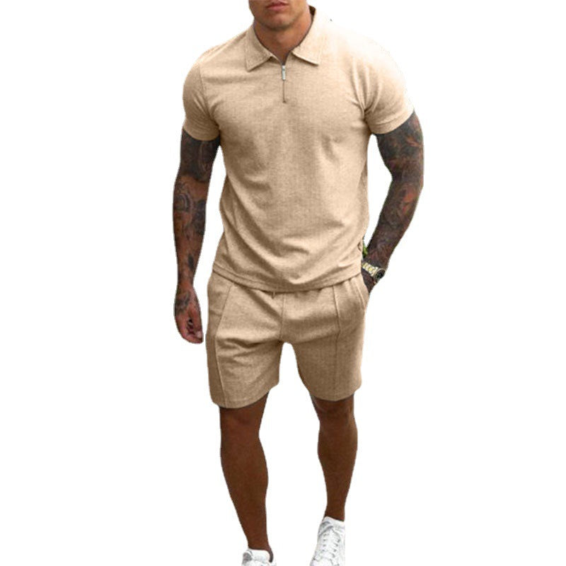 Men's Comfortable Chic Polo and Leisure Shorts Set