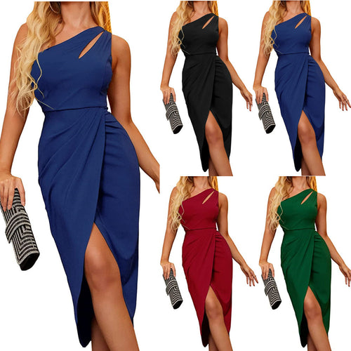 Lune London One-Shoulder Draped Midi Dress for Women