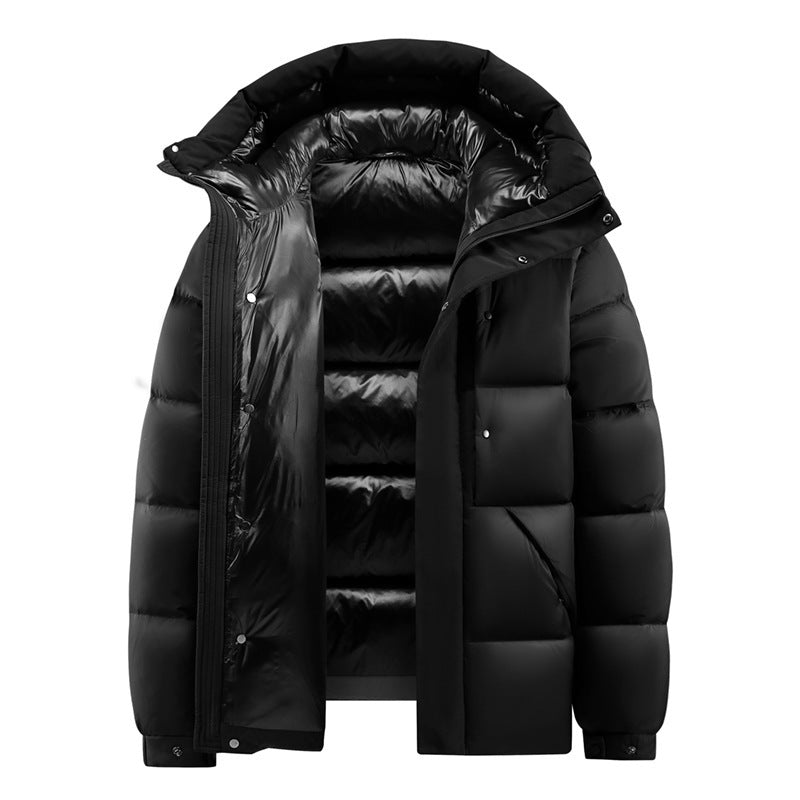 Ladies down jacket with high collar and practical zippered pockets Lune London