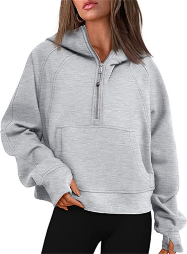 Ladies Oversized Hoodie with practical kangaroo pocket and zipper Lune London