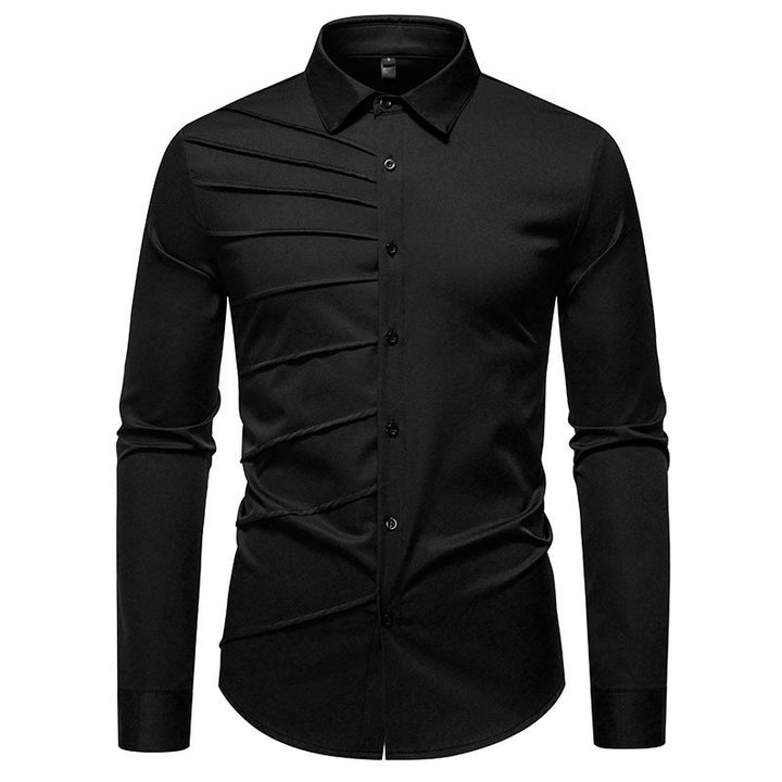 Men's Long Sleeve Shirt with Trendy Ribbed Design Lune London