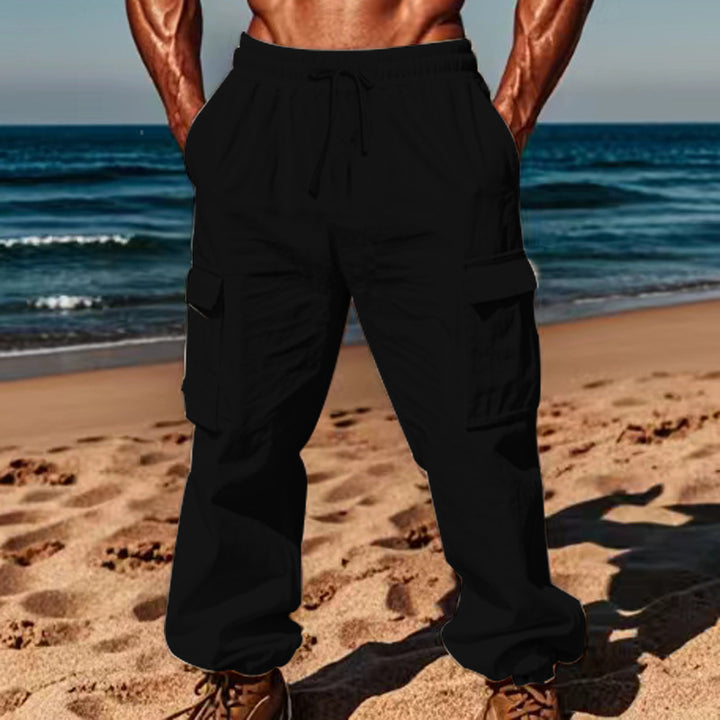 Men's cargo pants with elastic waist and practical side pockets Lune London
