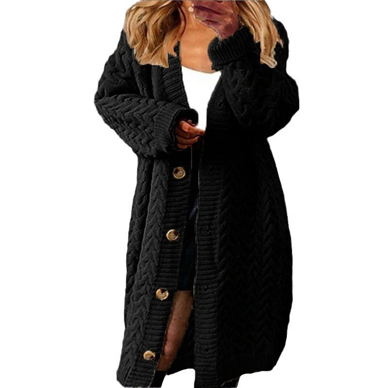 Cardigan femme en tricot épais avec design en cable texturé et poches pratiques Chic & Stil