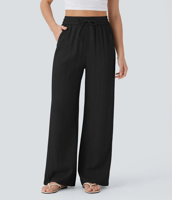 Pantalons palazzo larges pour femmes avec taille élastique et poches pratiques Chic & Stil