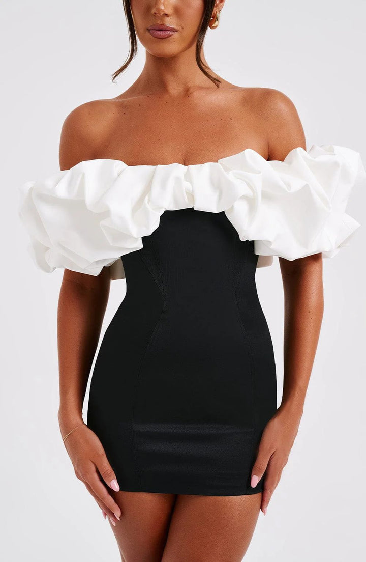 Ladies Elegant Slim Dress with Chic Ruffle Details and Style