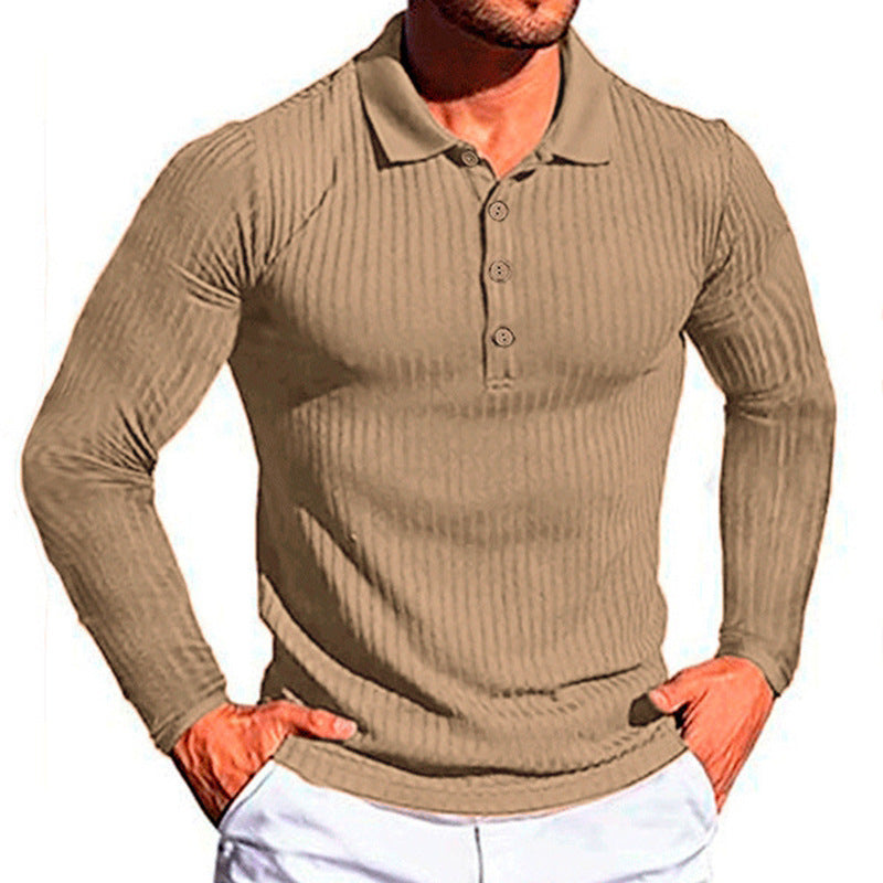 Lune London textured long-sleeve polo shirt for men