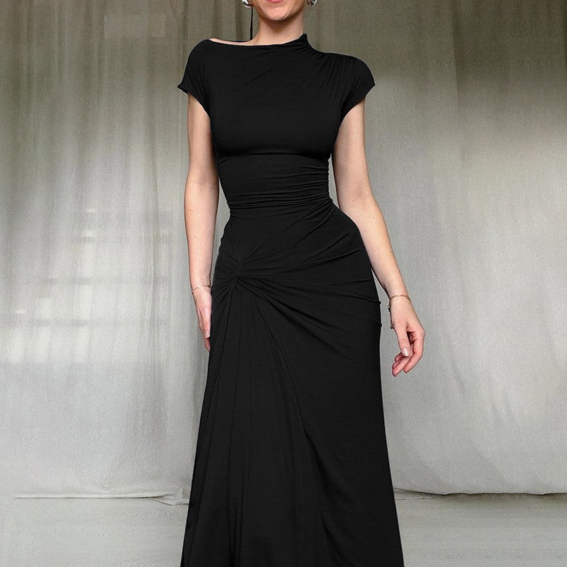Ladies Elegant Maxi Dress Ruffles Lune London