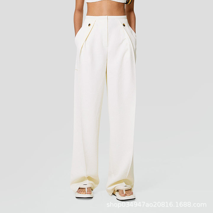 Pantalons larges en luxe pour femmes avec plis classiques Chic & Stil
