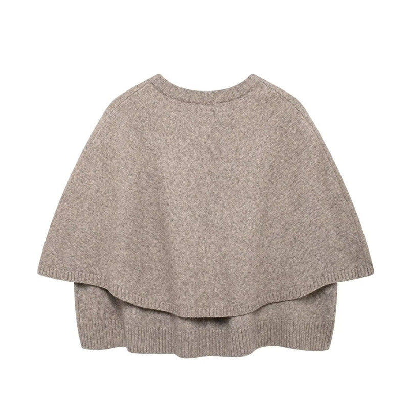 Ladies Cozy Knit Poncho Lune London