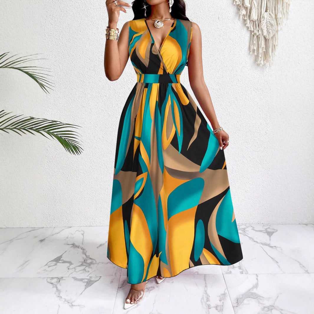 Lune London Elegant V-neck Maxi Dress
