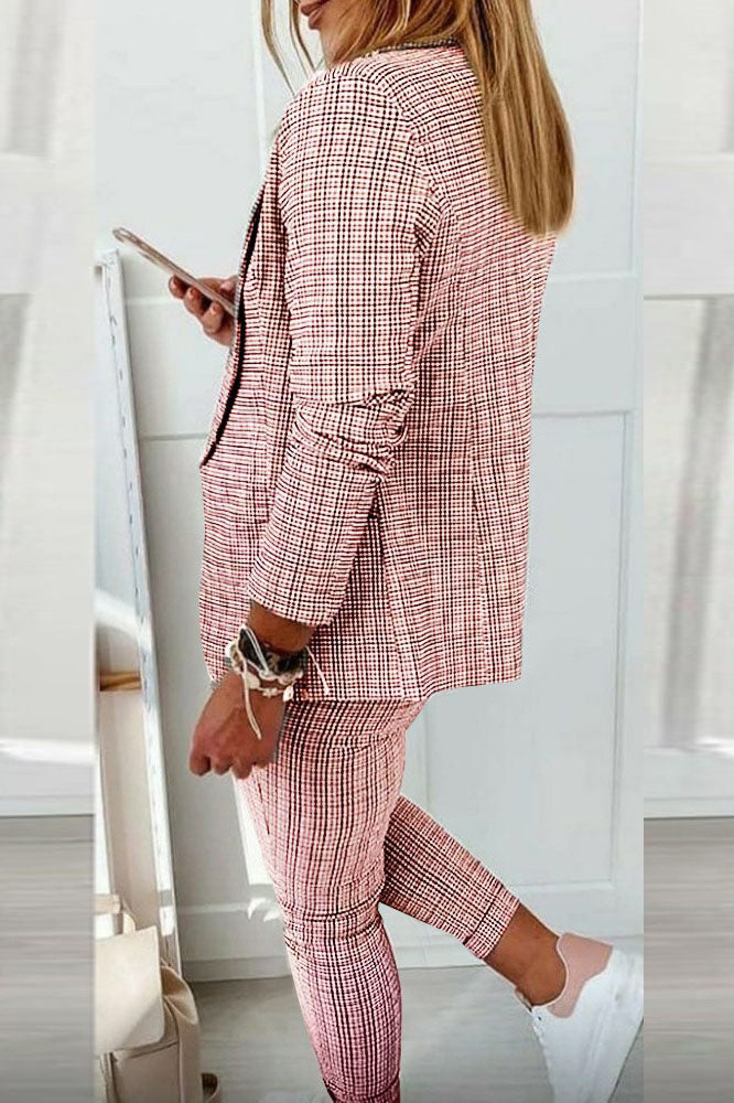 Lune London | Check Blazer Coat & Drawstring Trousers Set