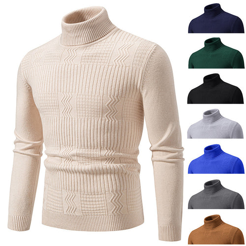 Elegant turtleneck sweater for men with textured design Lune London