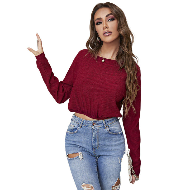 Lune London ribbed cropped long sleeve top for ladies