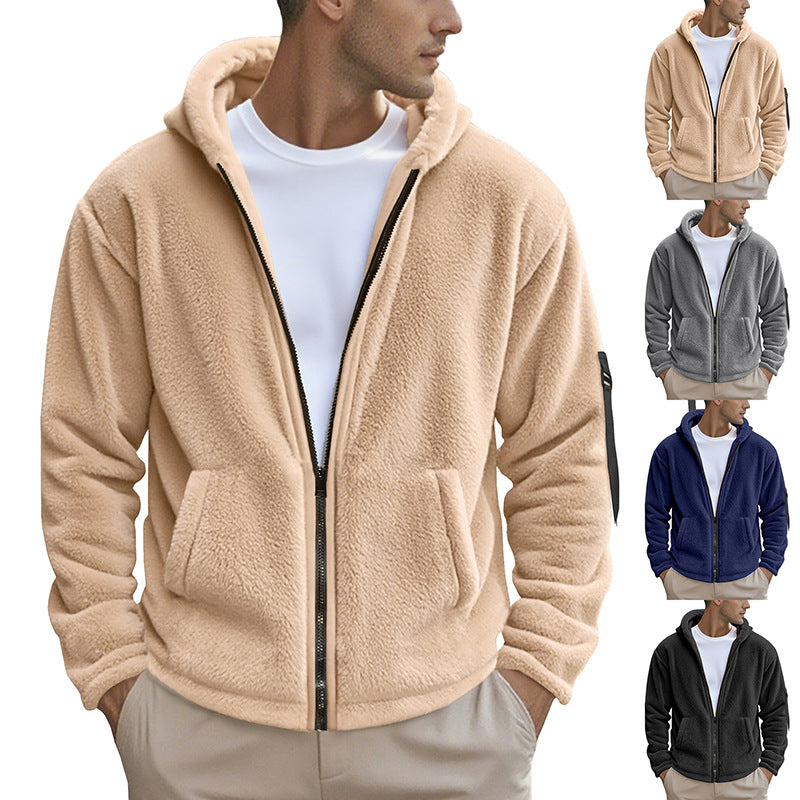 Men's fleece sweatshirt with shiny zipper and practical pockets Lune London