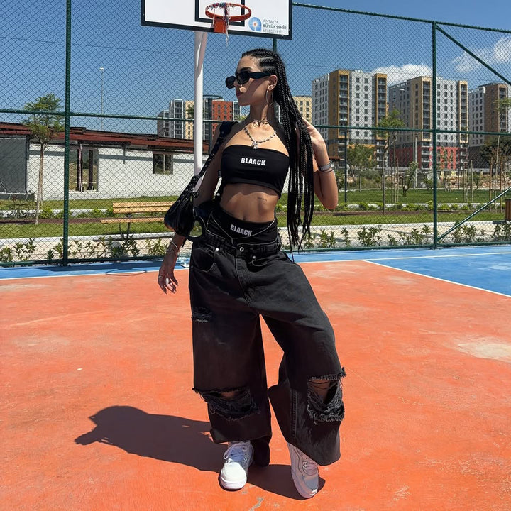 Cargo pants for women with a relaxed fit and striking tear details Lune London
