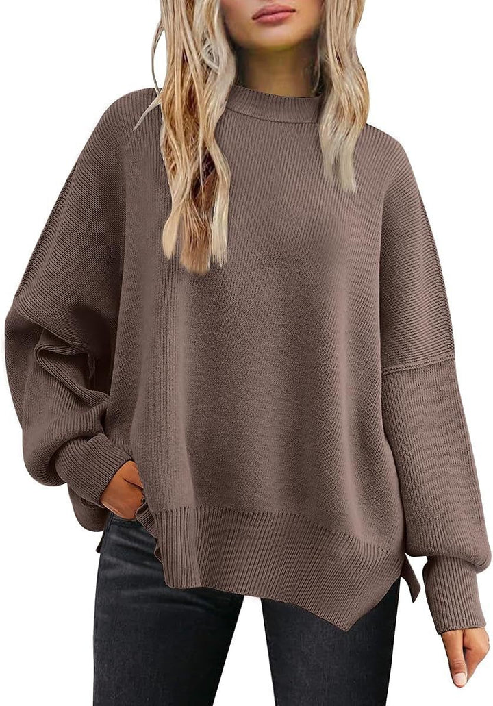 Oversized knitted sweater for women with wide sleeves and a textured surface Lune London