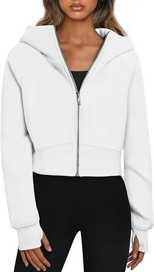 Cropped hoodie jacket for women with full zip Lune London