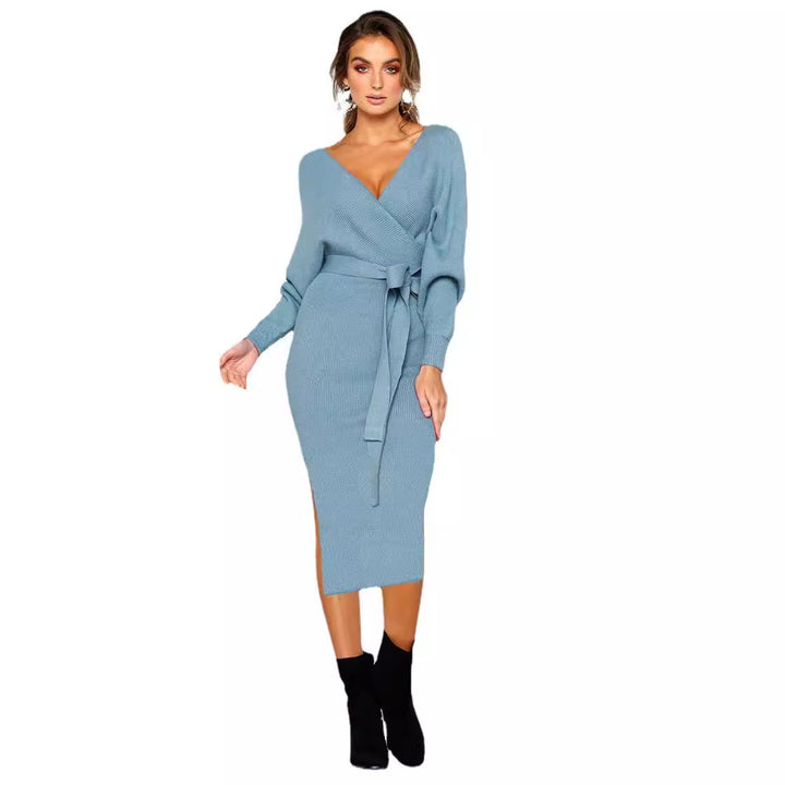 Elegant wrap dresses for women with a deep V-neckline and chic waist belt.