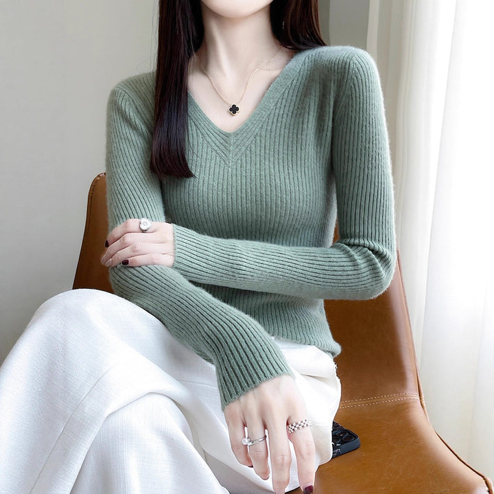 Lune London Women's Viscose Sweater with Ribbed Structure