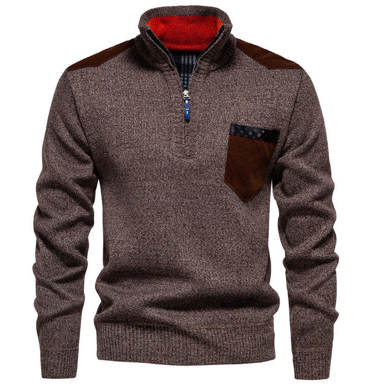 Men's Pullover with A Half-High Collar and Fashionable Accents Lune London
