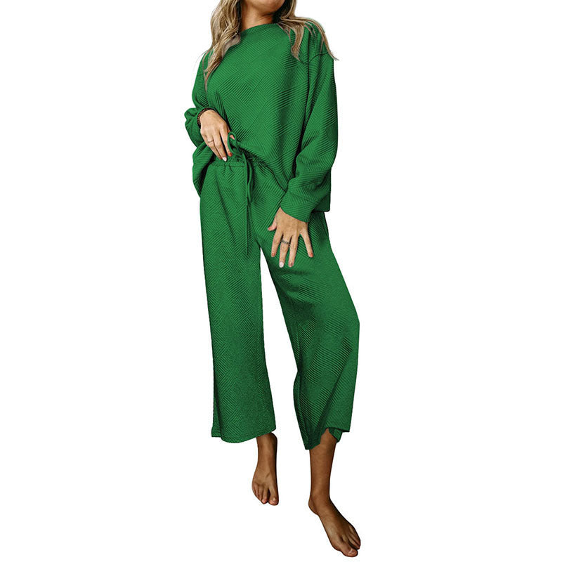Women’s leisure set with structured top and wide leg pants Chic and Style