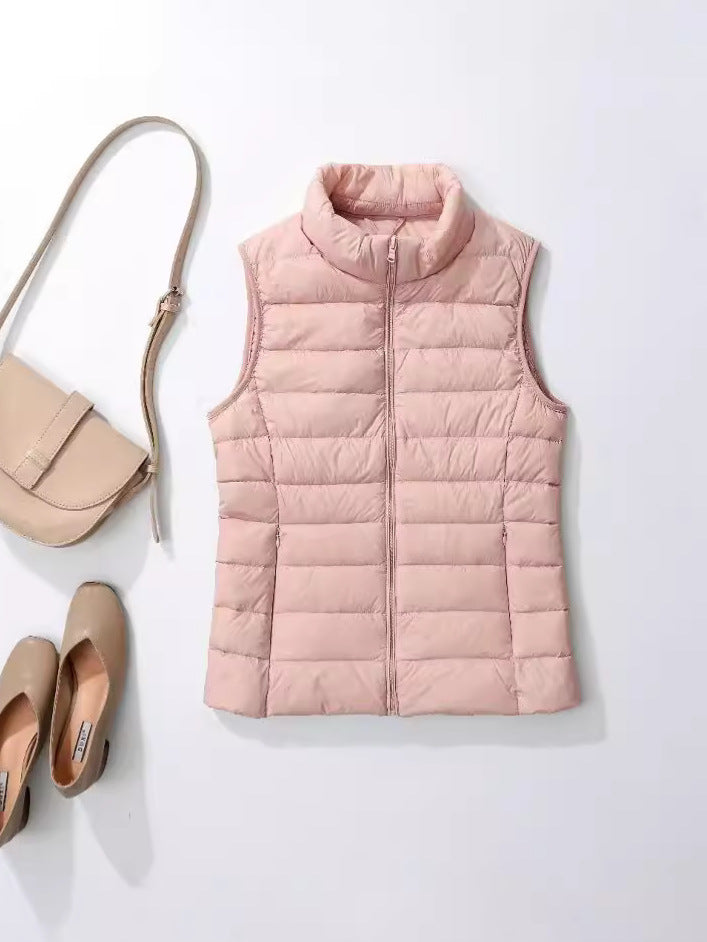 Women's down vest with high collar and modern oversized fit Lune London