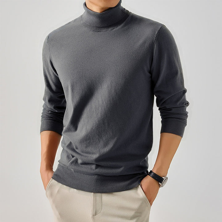 Men's Elegant Turtleneck Sweater in Fine Wool Lune London