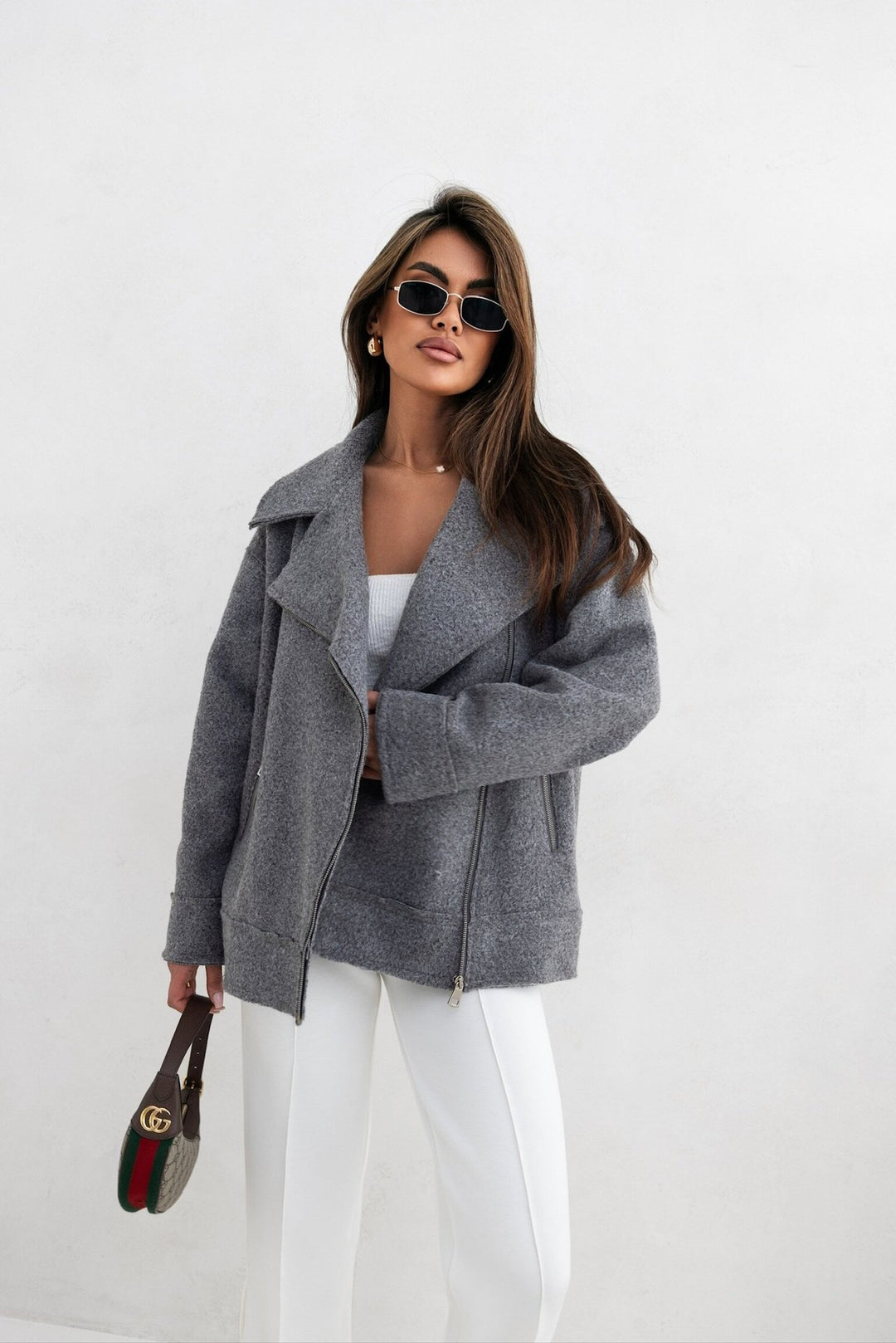 Ladies Elegant Oversized Wool Jacket Lune London