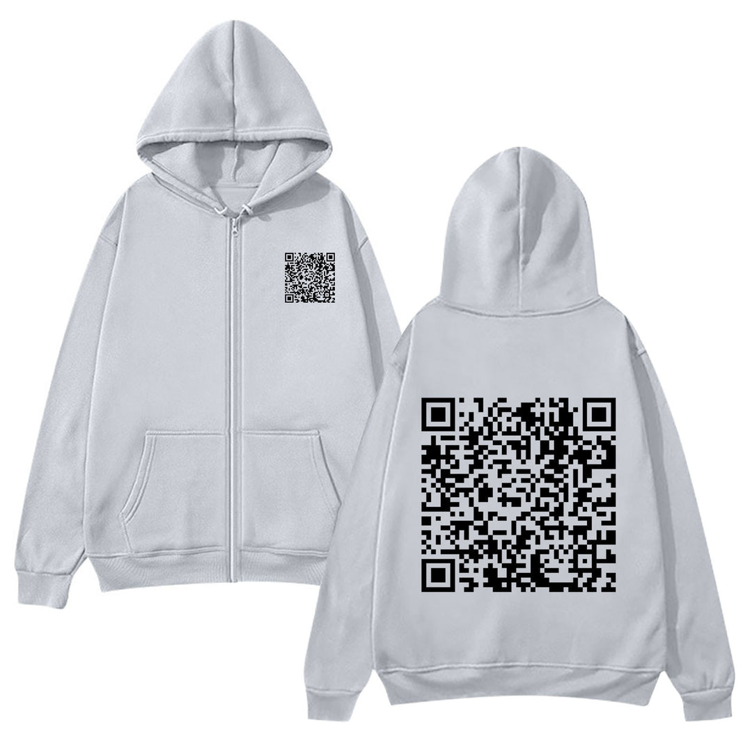 Women's hoodie jacket with QR code design and soft fleece Lune London