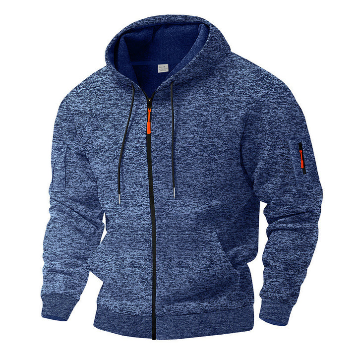 Men's hoodie jacket with high-performance zipper and practical side pockets Chic and style