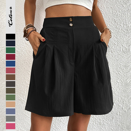 Tailored high-waisted pleated shorts for women Lune London