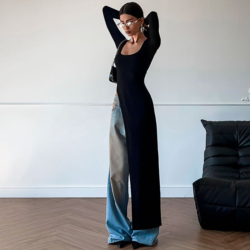 Asymmetrical long sleeve fashion dress for women Lune London