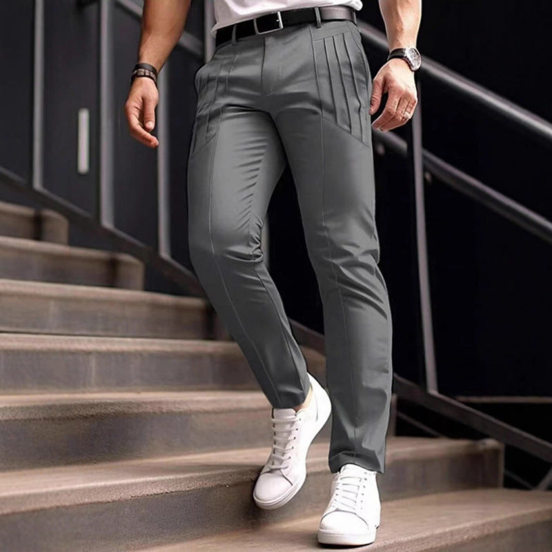 Stylish slim-fit dress pants for men with pleated design Lune London
