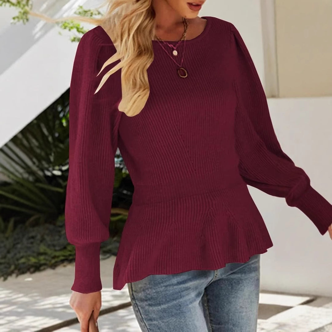 Ladies trendy sweater with elegant puff sleeves Lune London