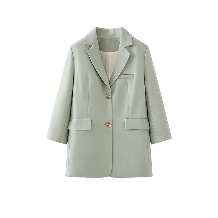 Veste blazer femme à la mode avec patte de boutonnage élégante et deux poches pratiques Chic & Stil