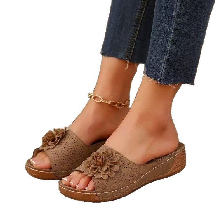 Lune London floral embellished slide sandals for women