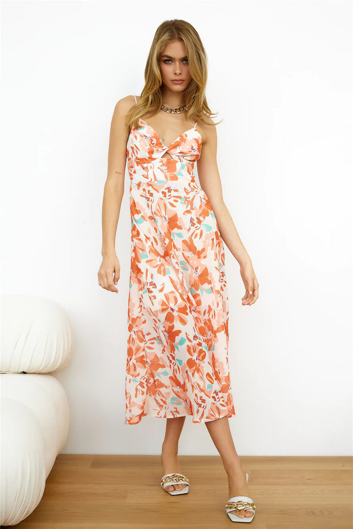 Floral A-line slip dress for women Lune London