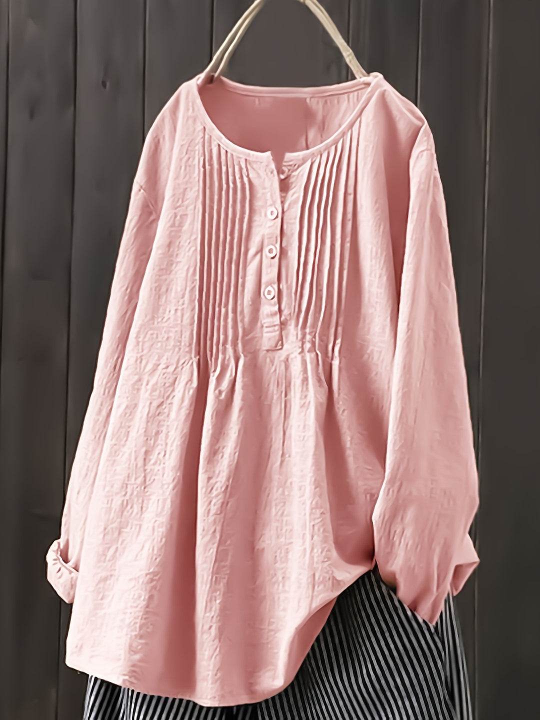 Women's blouse with pleats and button placket Lune London