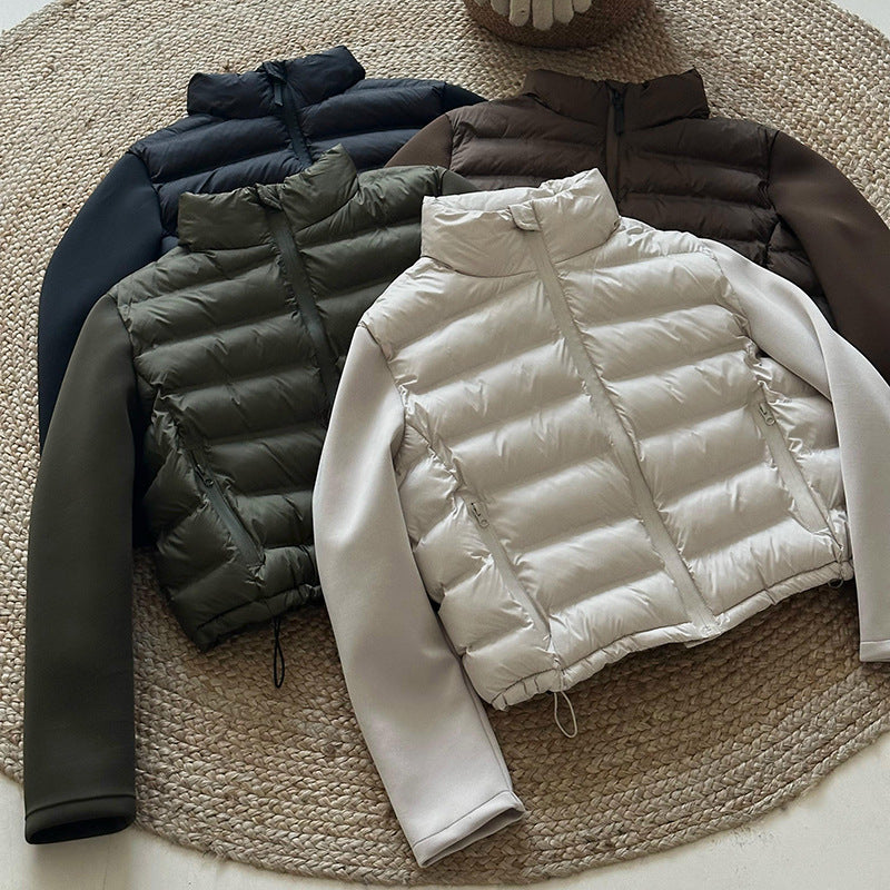 Ladies functional down jacket with pockets and high collar Lune London