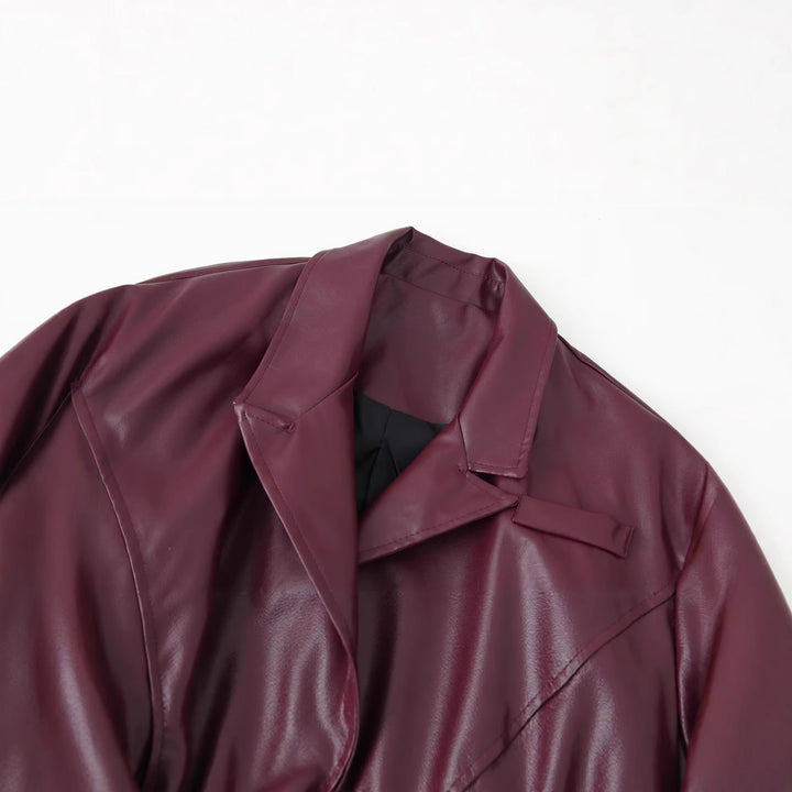 Veste en simili cuir pour femmes avec ceinture stylée Chic & Stil