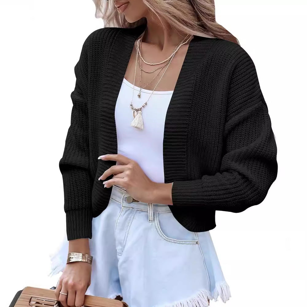Casual knit cardigan for women with oversized sleeves and a textured surface Lune London