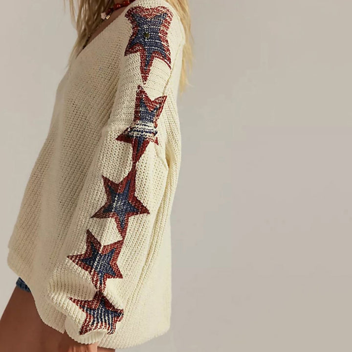 Oversized sweater for women with star pattern Lune London