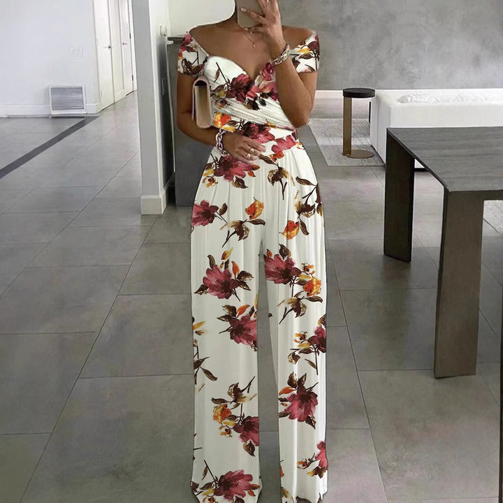 Ladies Off-Shoulder Floral Jumpsuit Lune London