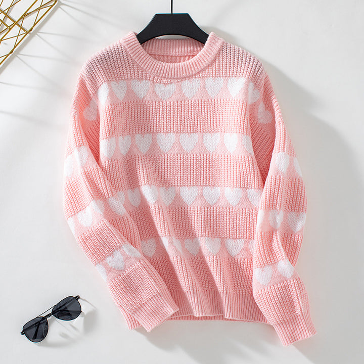 Comfortable women's sweater with heart pattern Lune London