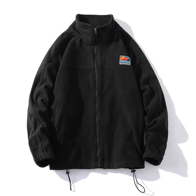 Men's fleece jacket with high collar and practical pockets Lune London