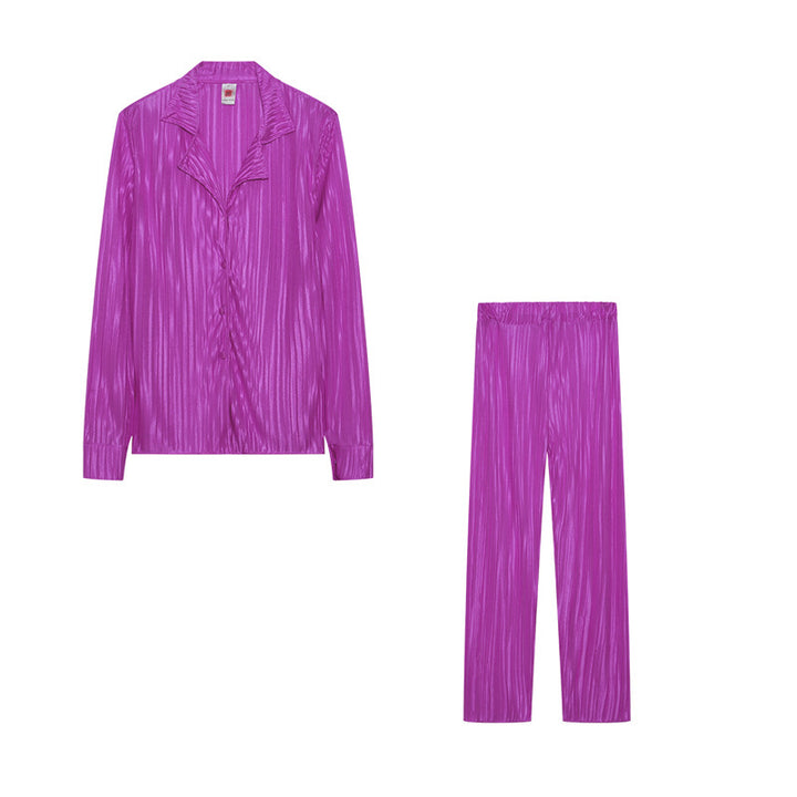 Lune London striped satin pajama set for women