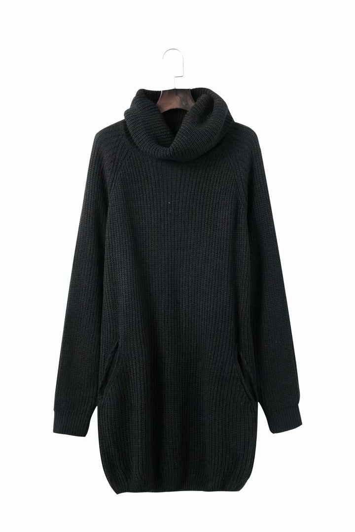 Knit dress for women with large collar Lune London